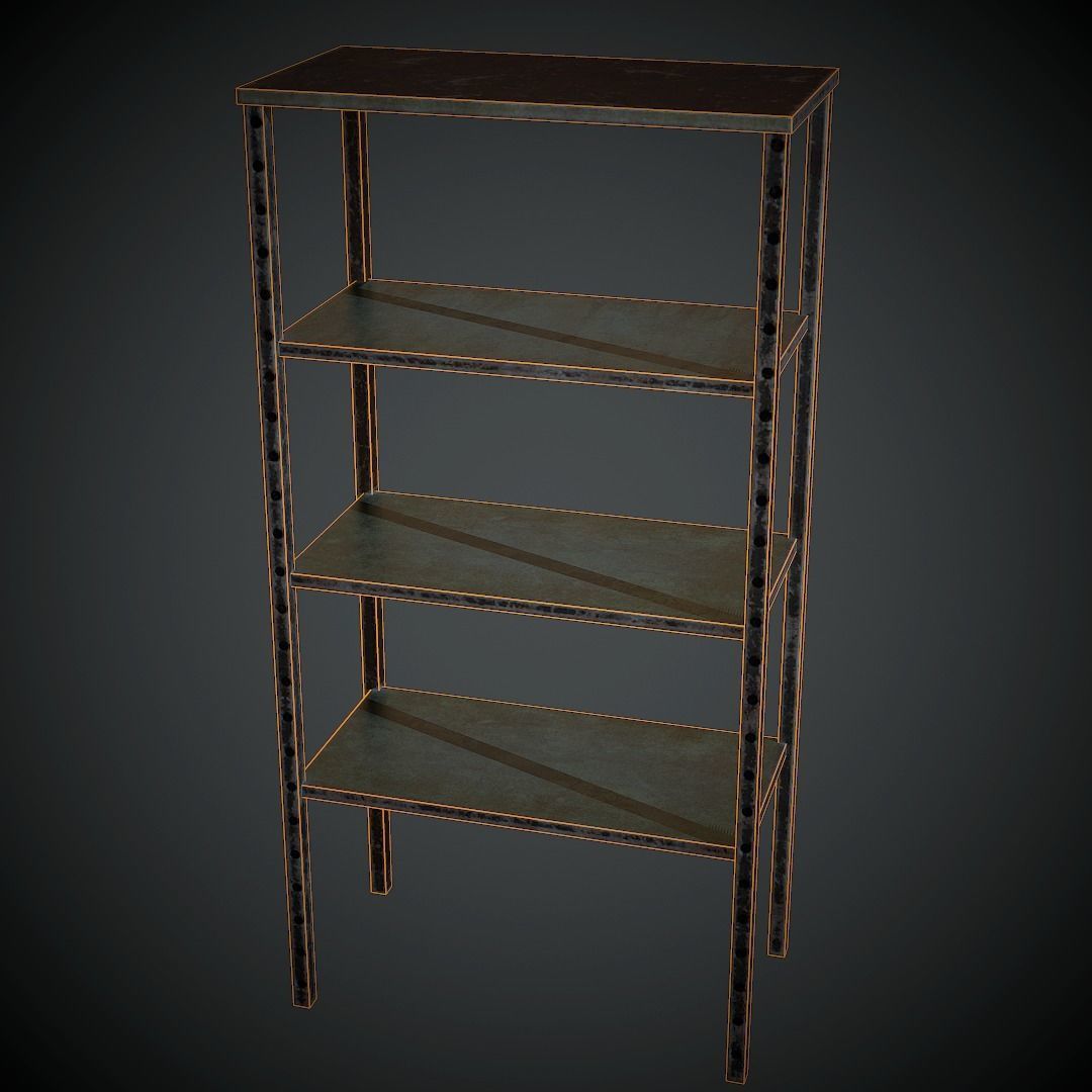 Metal Rack PBR Low Poly Low-poly 3D model_9