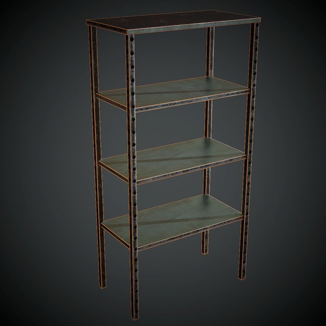 Metal Rack PBR Low Poly Low-poly 3D model_8
