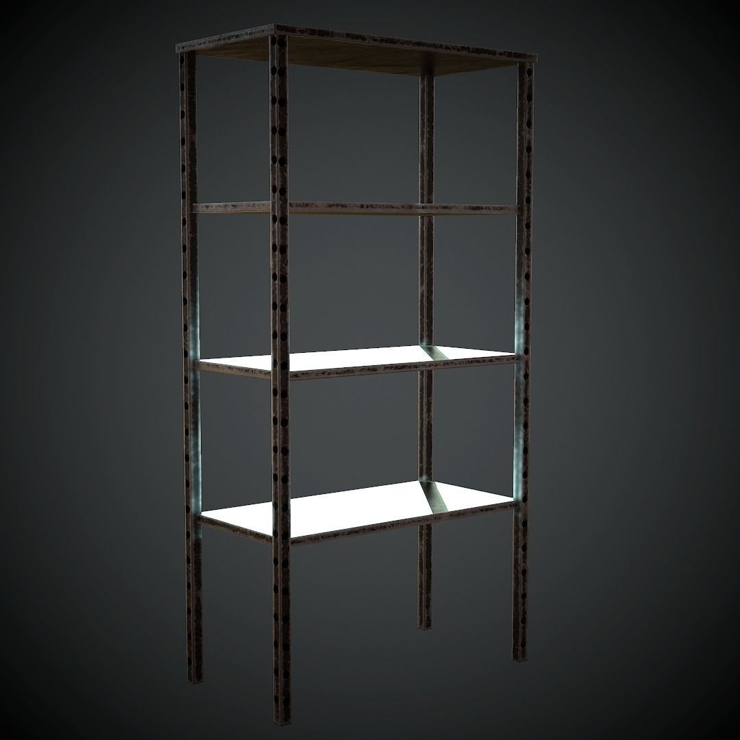 Metal Rack PBR Low Poly Low-poly 3D model_4