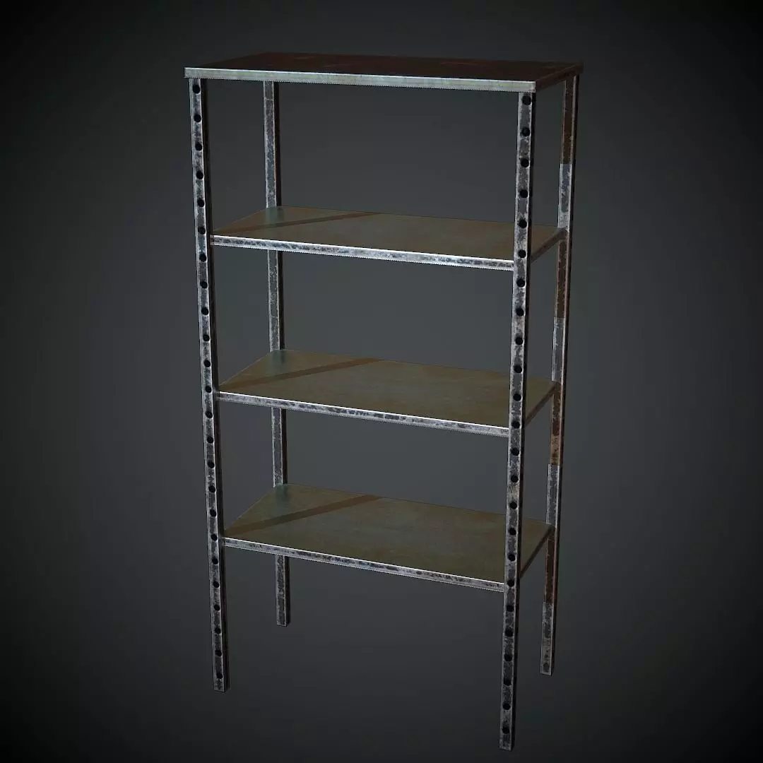 Metal Rack PBR Low Poly Low-poly 3D model_0