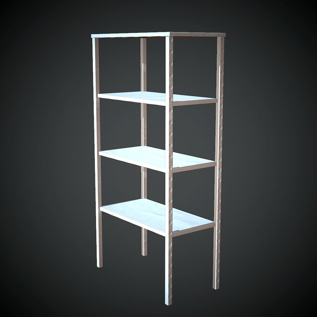 Metal Rack PBR Low Poly Low-poly 3D model_10