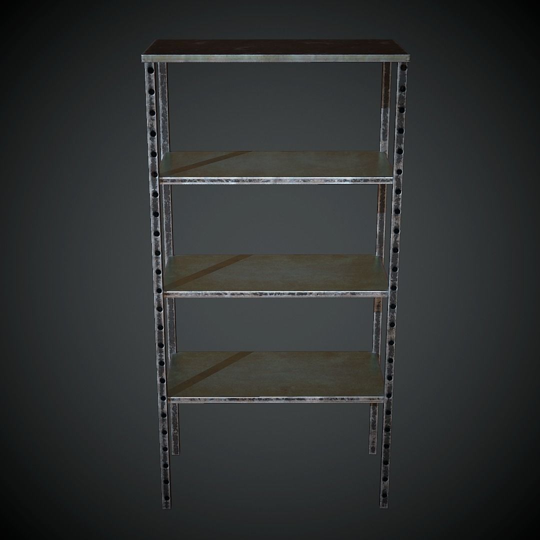 Metal Rack PBR Low Poly Low-poly 3D model_1