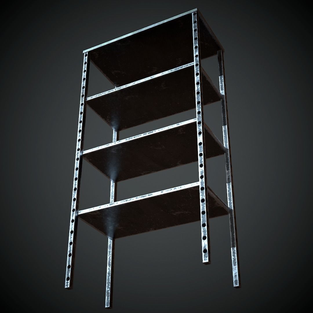 Metal Rack PBR Low Poly Low-poly 3D model_3
