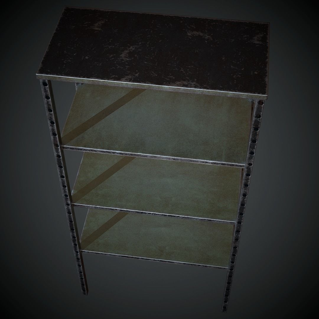 Metal Rack PBR Low Poly Low-poly 3D model_6
