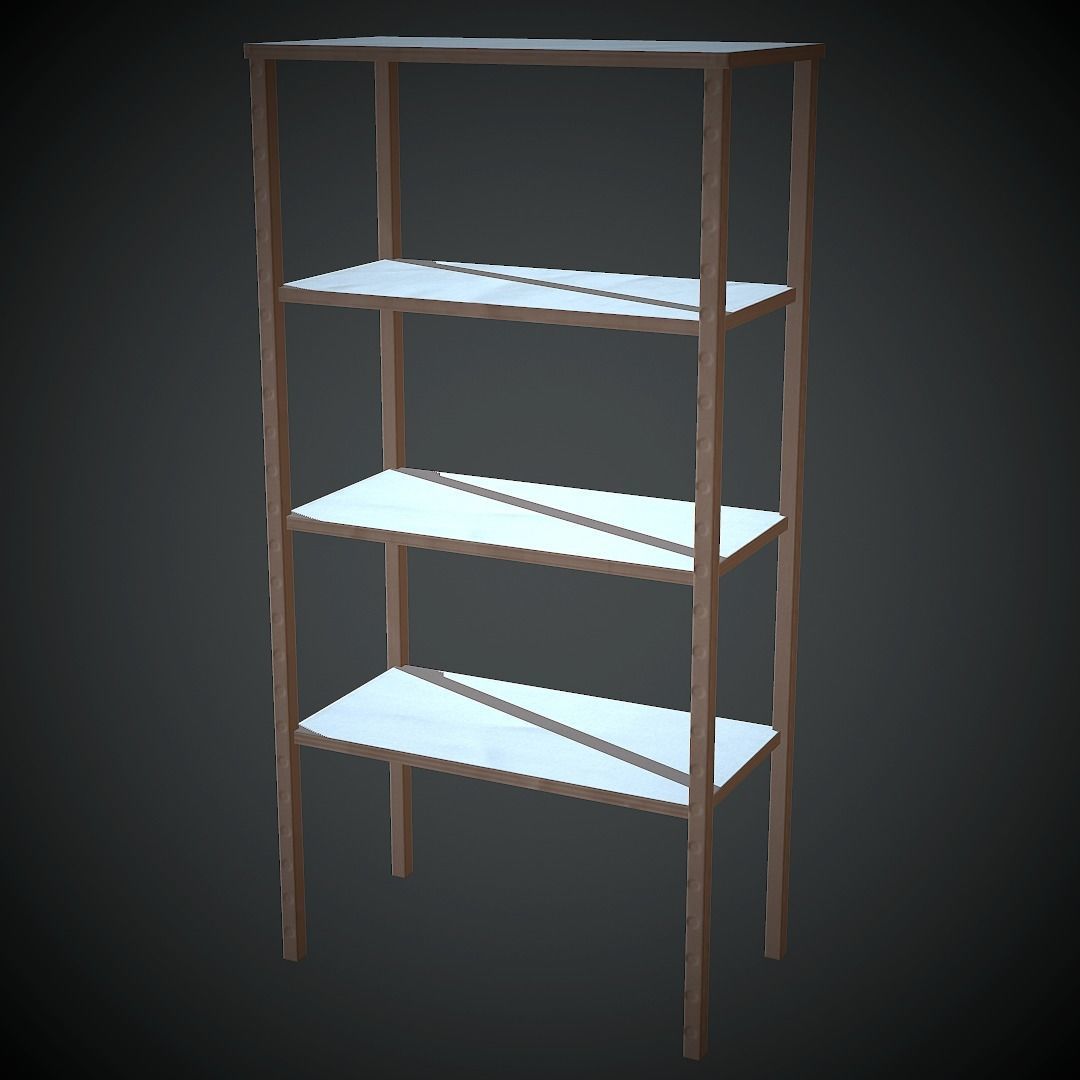 Metal Rack PBR Low Poly Low-poly 3D model_12