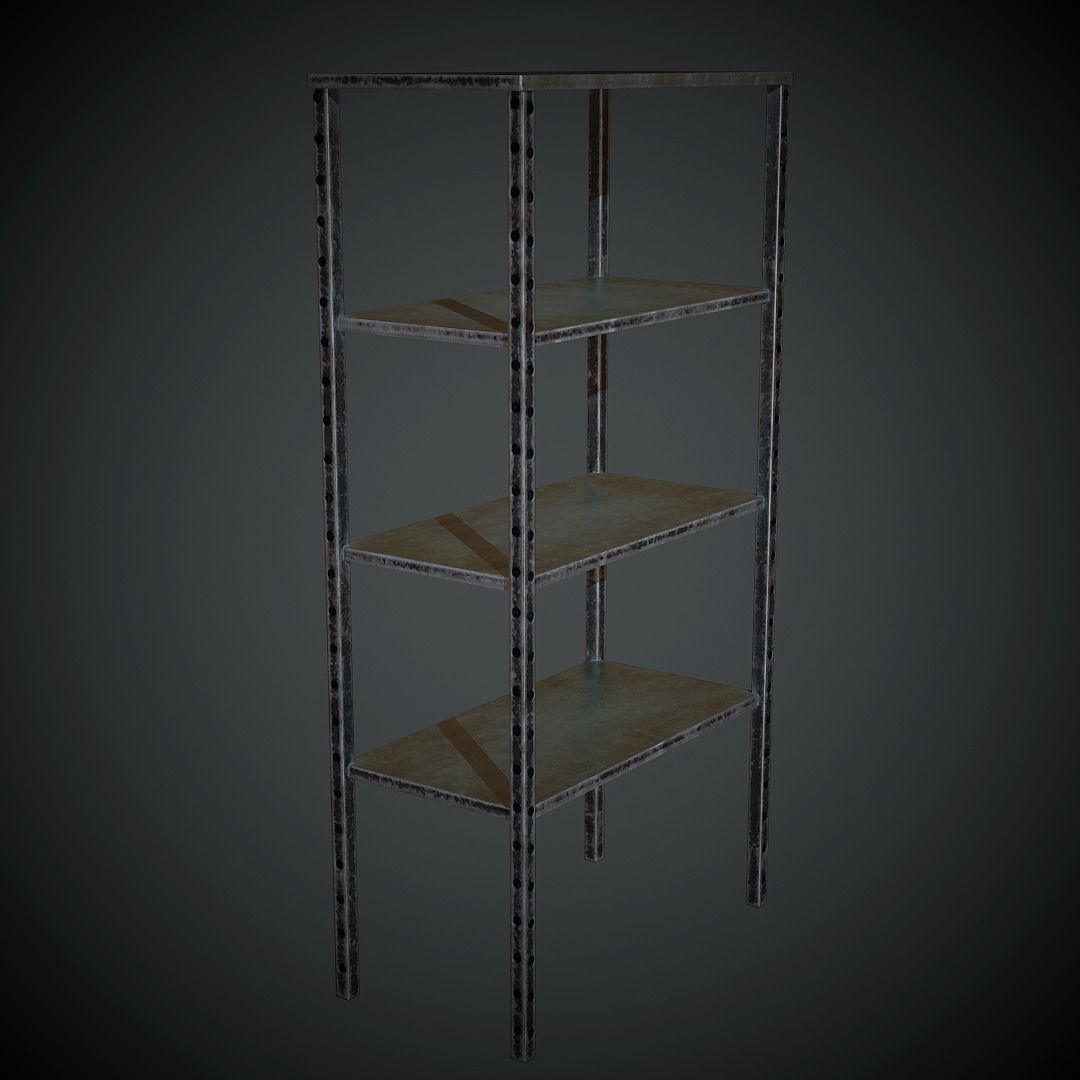 Metal Rack PBR Low Poly Low-poly 3D model_5