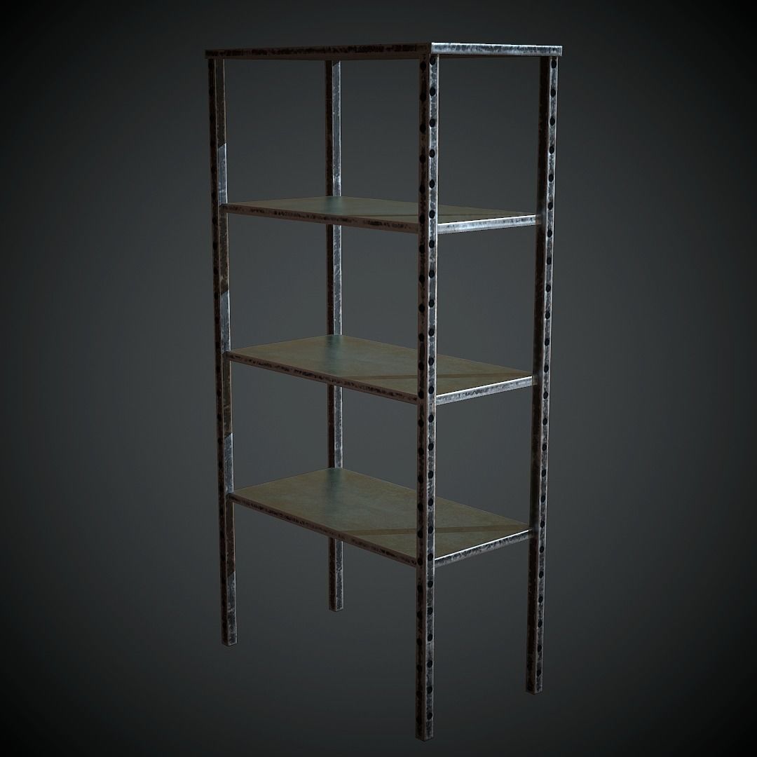 Metal Rack PBR Low Poly Low-poly 3D model_2