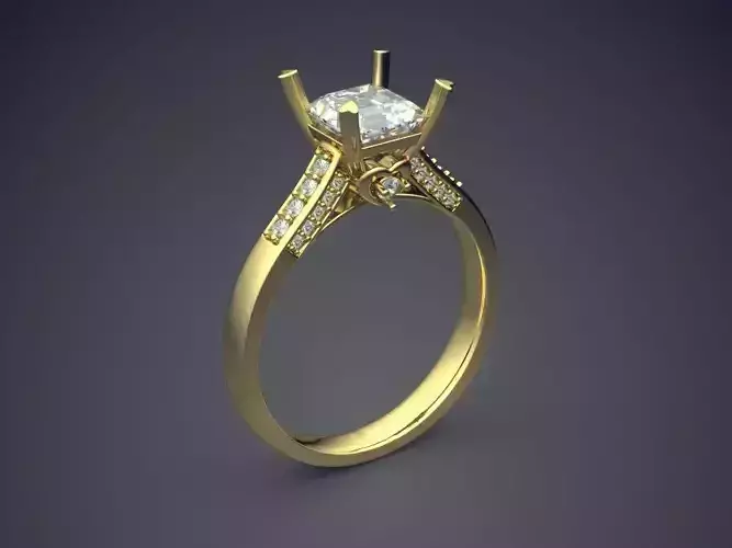 Engagement Ring With Diamonds CAD-5807