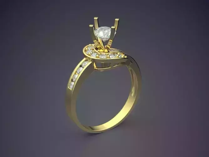Engagement Ring With Diamonds CAD-5805