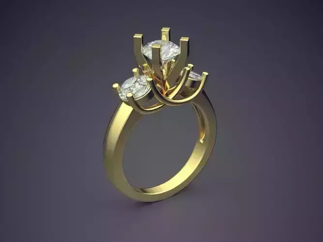 Engagement Ring With Diamonds CAD-5800