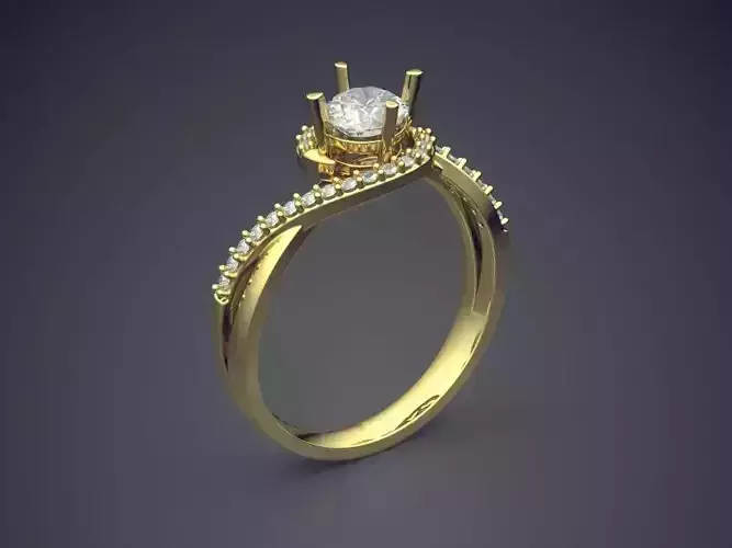 Engagement Ring With Diamonds CAD-5801