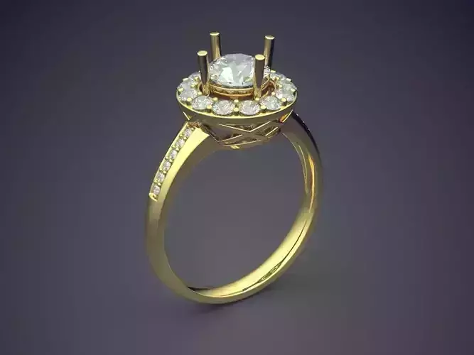Engagement Ring With Diamonds CAD-5803