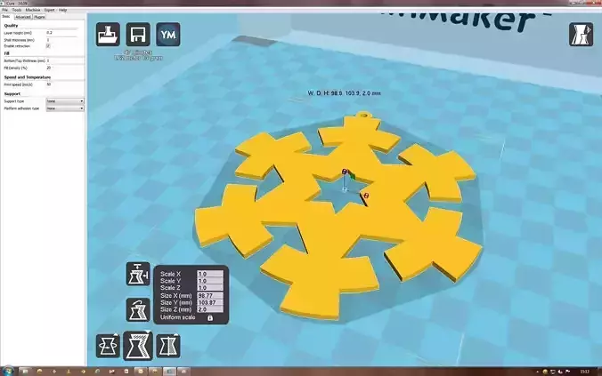 Snowflake on computer screen 3D print model