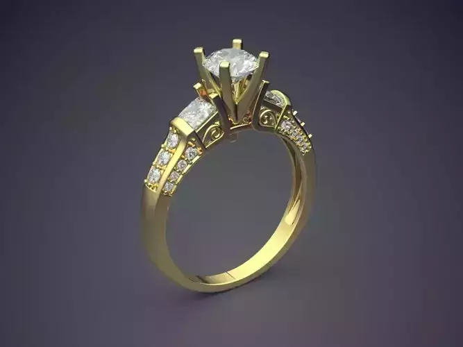 Engagement Ring With Diamonds CAD-5798