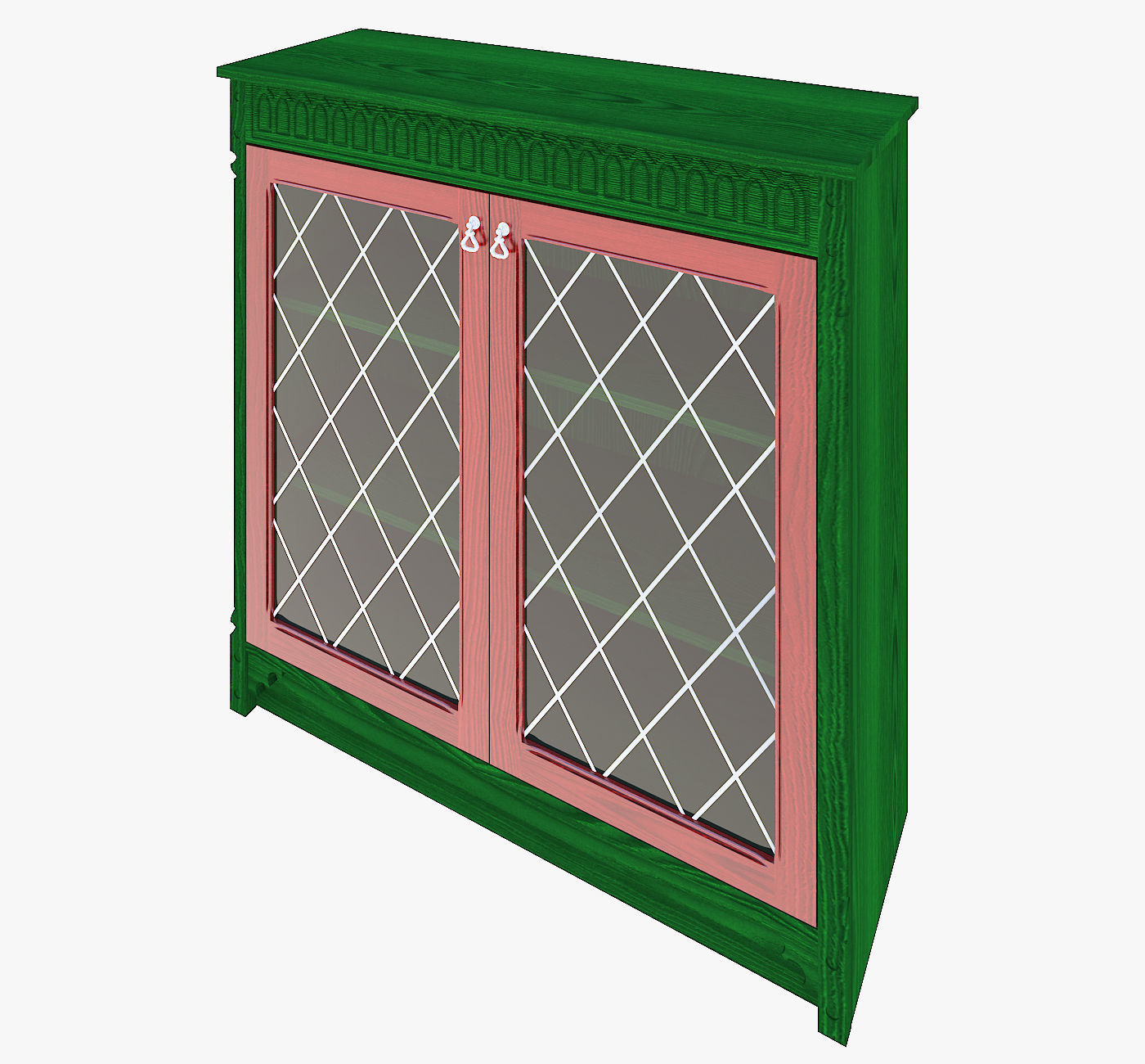 Furniture chest of drawers by gothic style 3D model_2