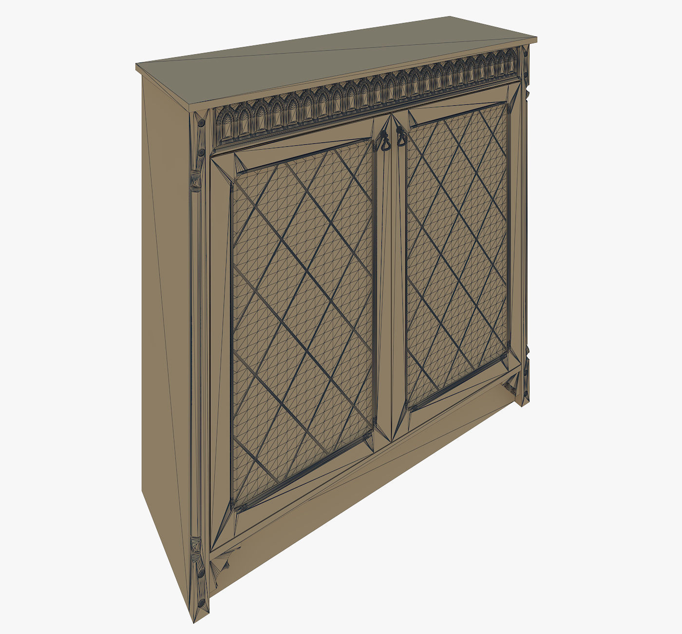 Furniture chest of drawers by gothic style 3D model_5