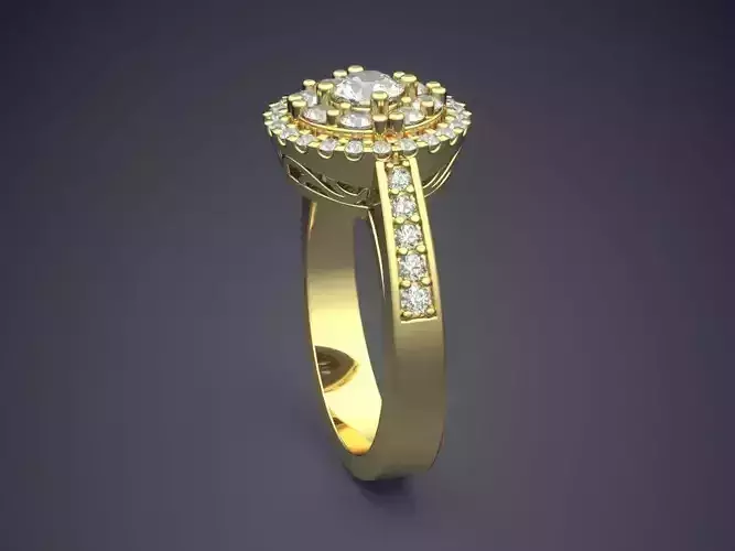 Ring With Circle Ornament With A Lot Of Diamonds CAD 5794