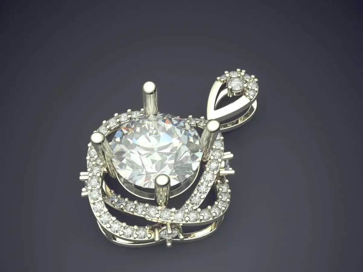 Luxurious Pendant With Diamonds CAD-5799 3D print model_1