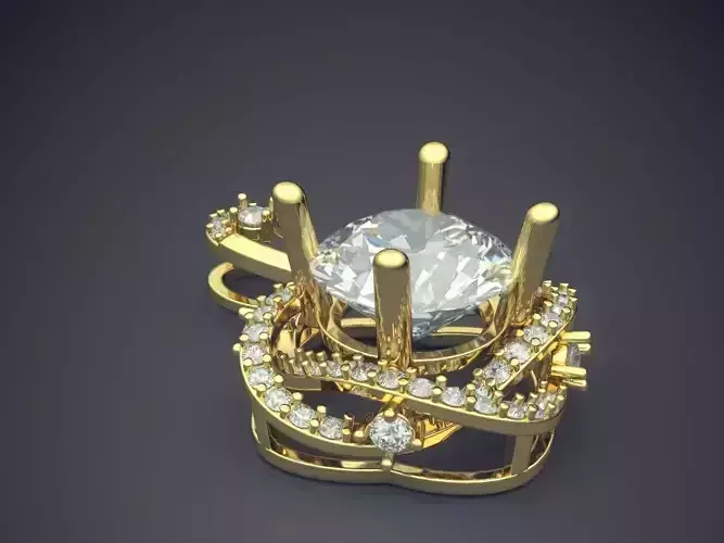 Luxurious Pendant With Diamonds CAD-5799