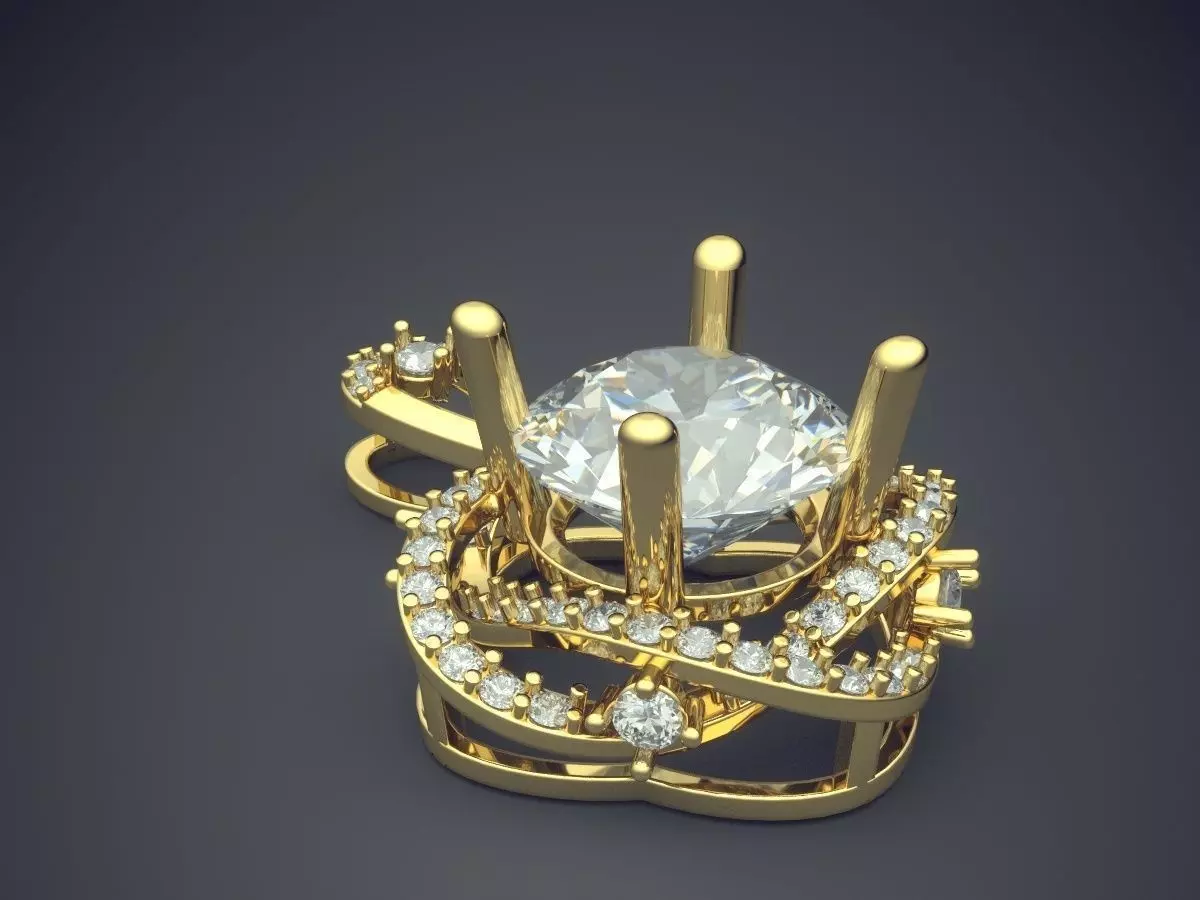 Luxurious Pendant With Diamonds CAD-5799 3D print model_0