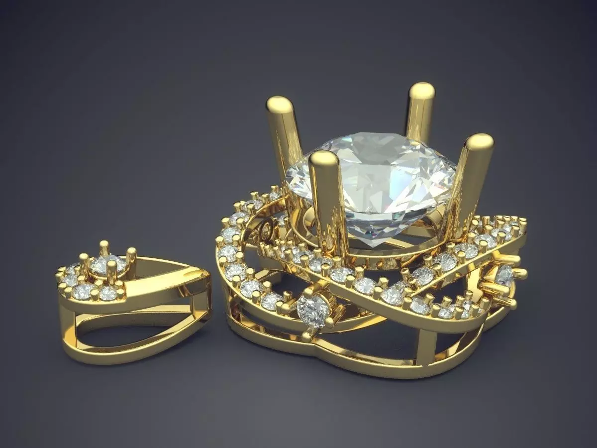 Luxurious Pendant With Diamonds CAD-5799 3D print model_3