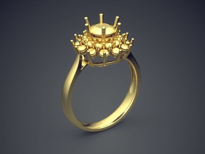 Ring With Big Diamond  CAD 5783 3D print model