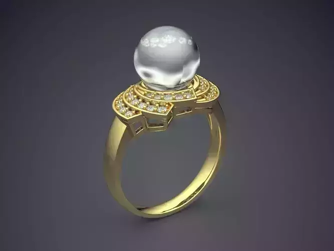 Ring With Pearl CAD-5776