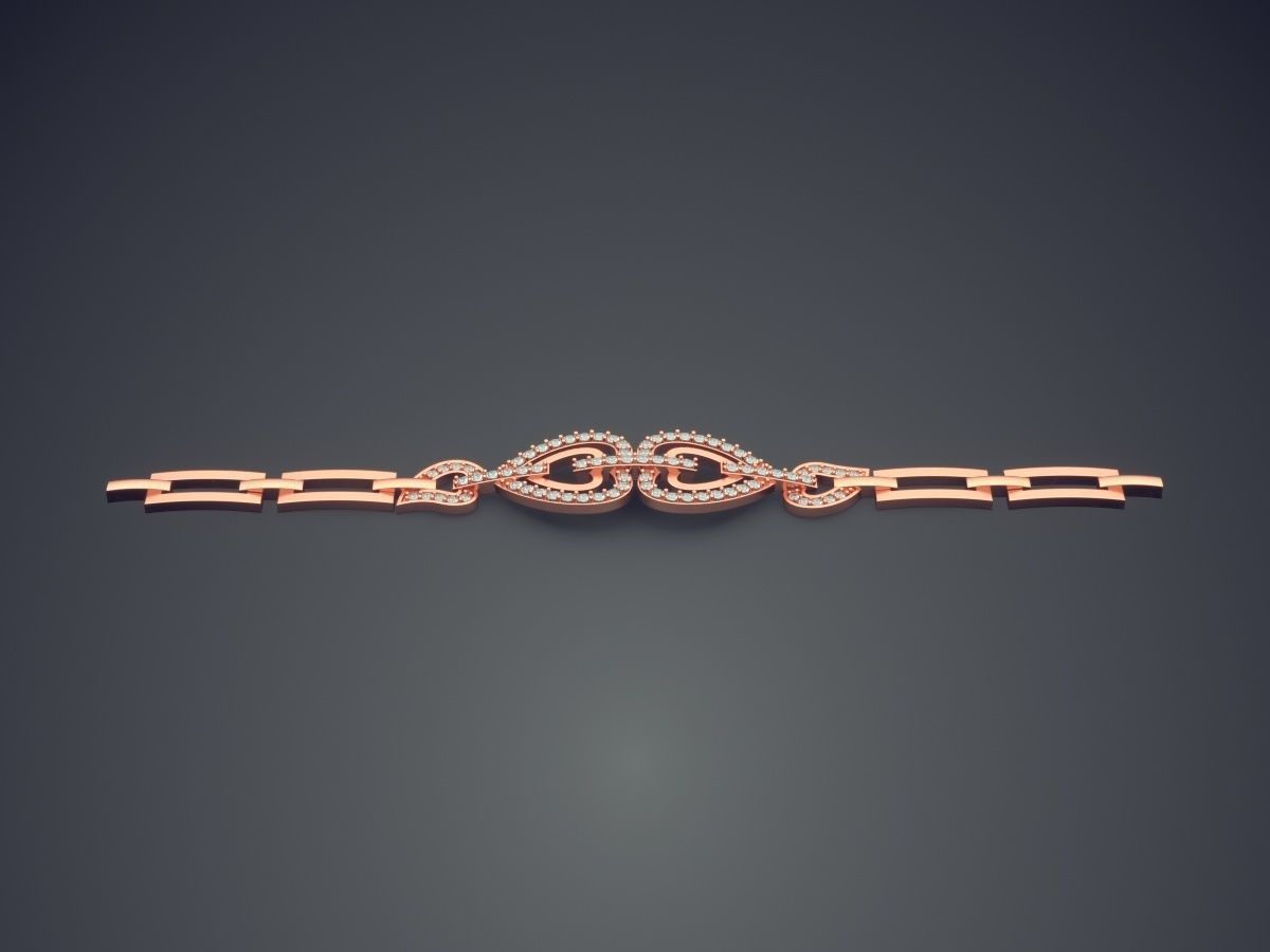 Bracelet With Two Hearts CAD 5778 3D print model_2
