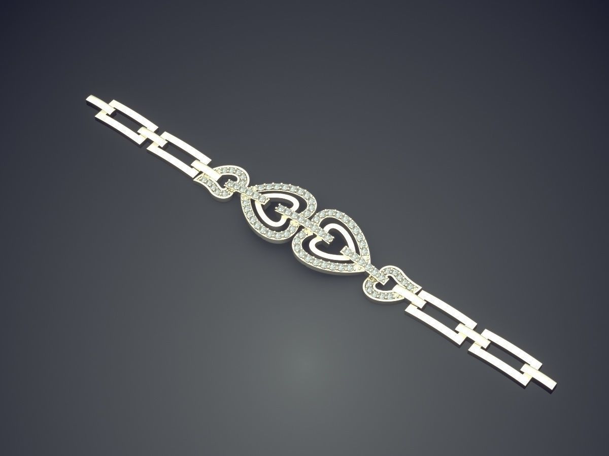 Bracelet With Two Hearts CAD 5778 3D print model_1