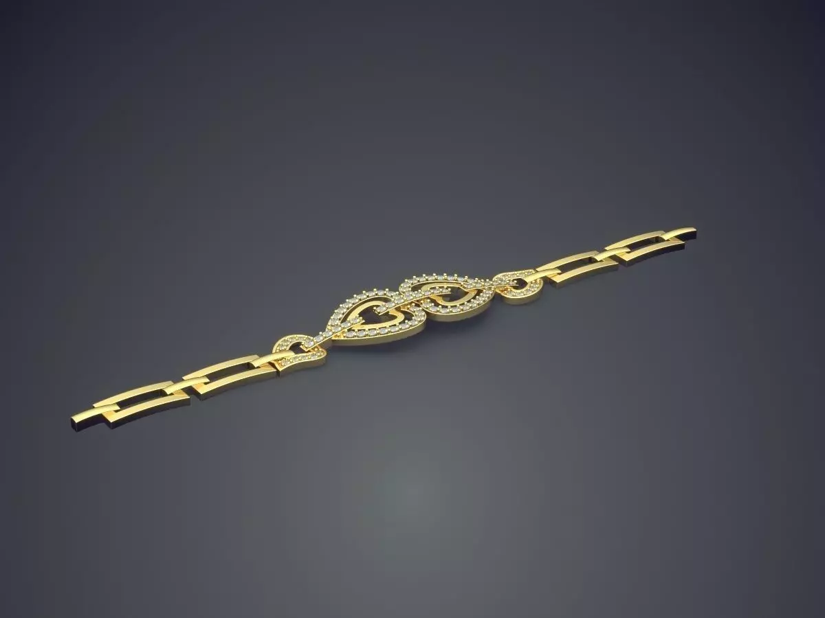 Bracelet With Two Hearts CAD 5778 3D print model_0