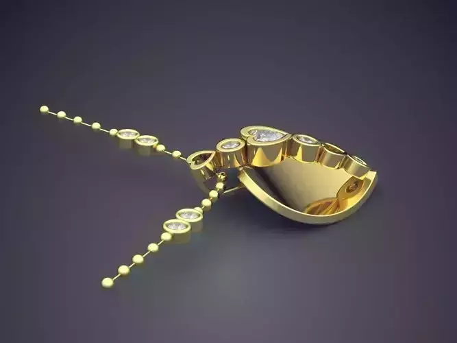 Heart Shaped Pendant With Little Heart Shaped Diamonds CAD 5773