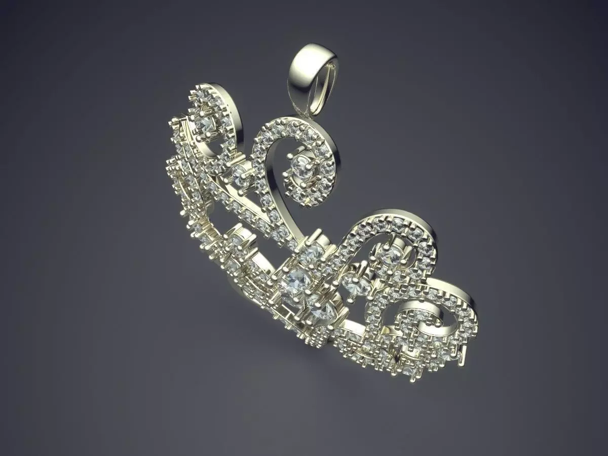 Pendant With Diamonds CAD-5780 3D print model_1