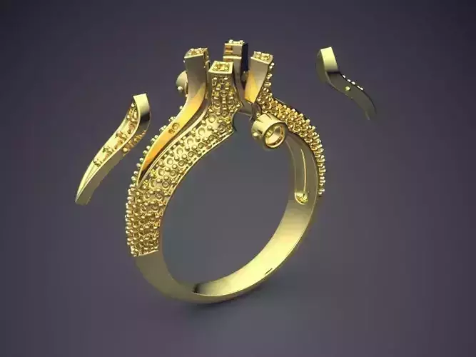 Detailed Ring With Unique Ornaments CAD 5770