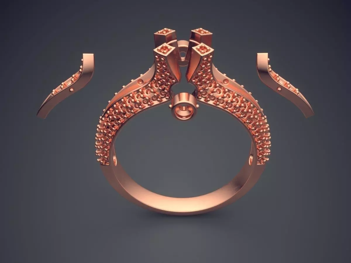 Detailed Ring With Unique Ornaments CAD 5770 3D print model_2