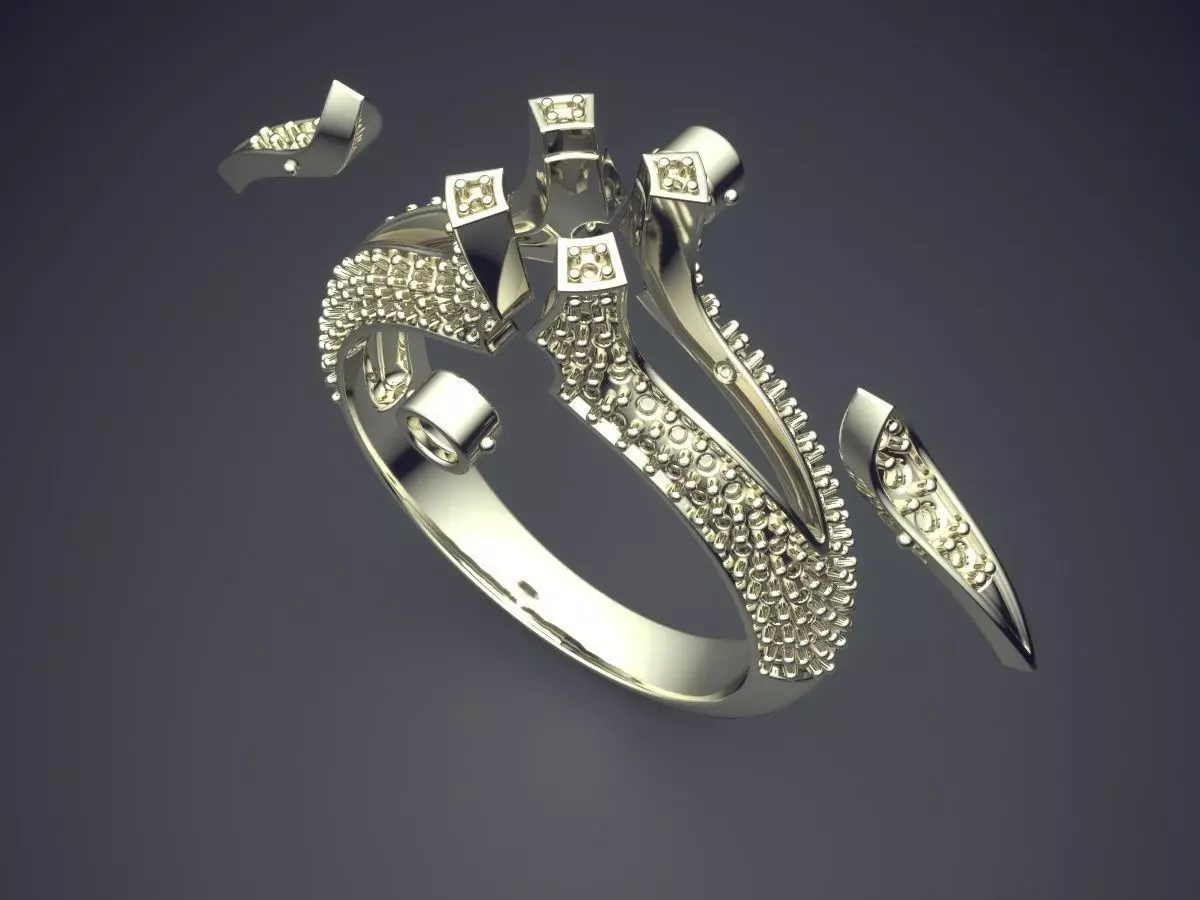 Detailed Ring With Unique Ornaments CAD 5770 3D print model_1