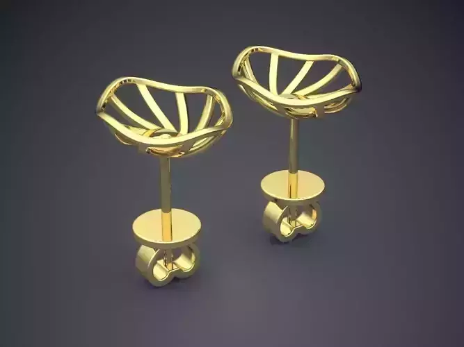Simple Unusually Shaped Earrings CAD 5767 3D print model