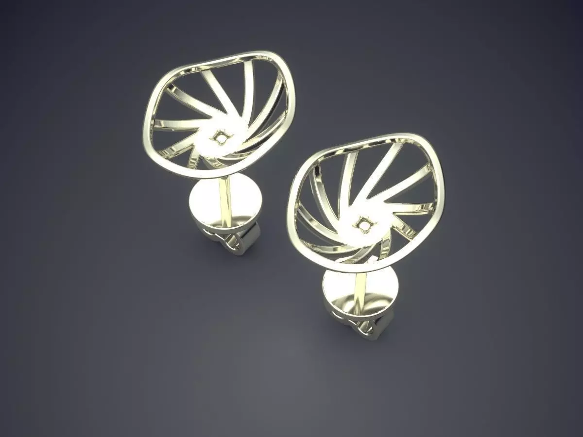 Simple Unusually Shaped Earrings CAD 5767 3D print model_1