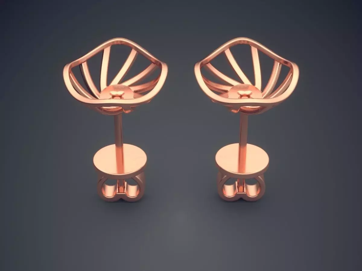 Simple Unusually Shaped Earrings CAD 5767 3D print model_2