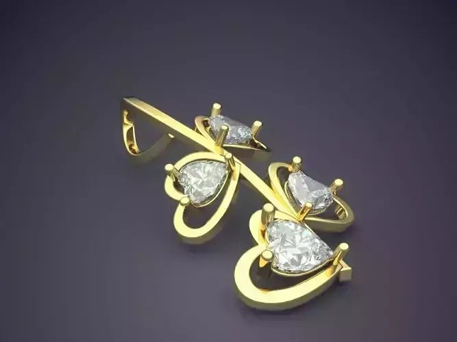 Heart Motif Pendant With Diamonds CAD-5762 3D print model