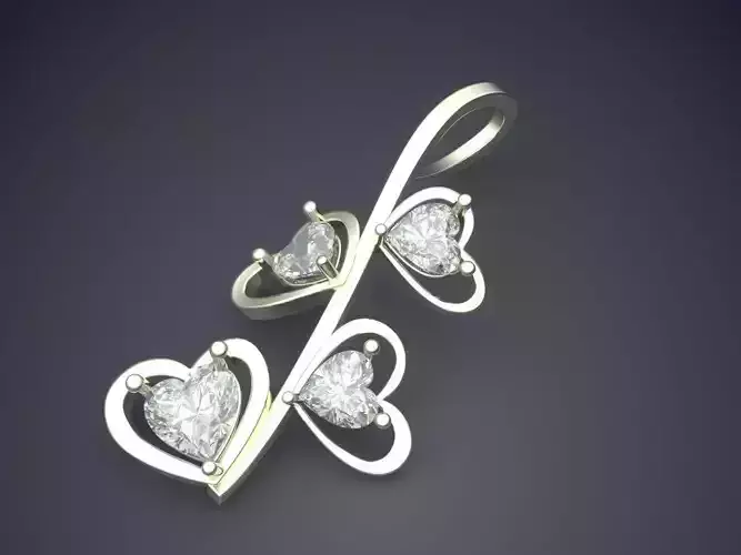 Heart Motif Pendant With Diamonds CAD-5762