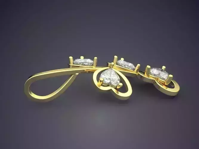 Heart Motif Pendant With Diamonds CAD-5762