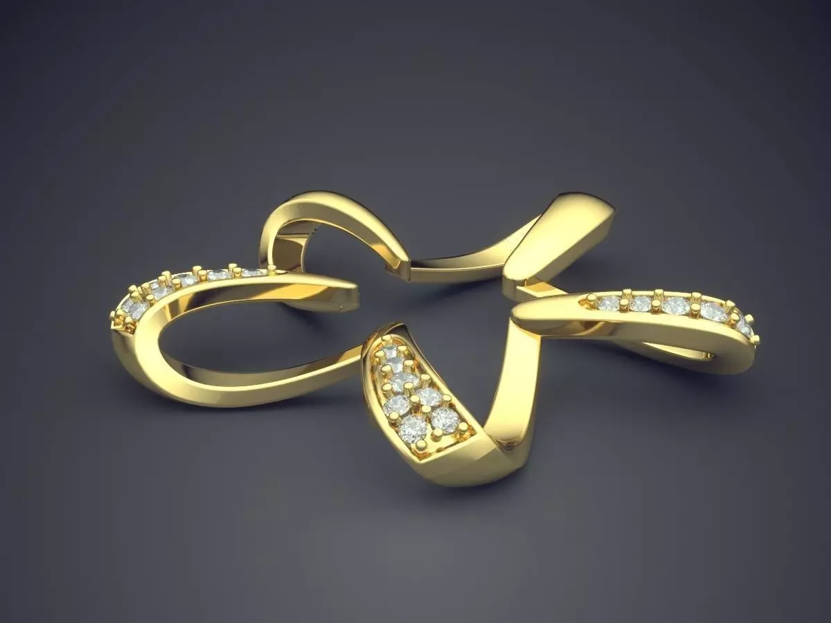 Star Shape Pendant With Diamonds CAD-5760 3D print model_3