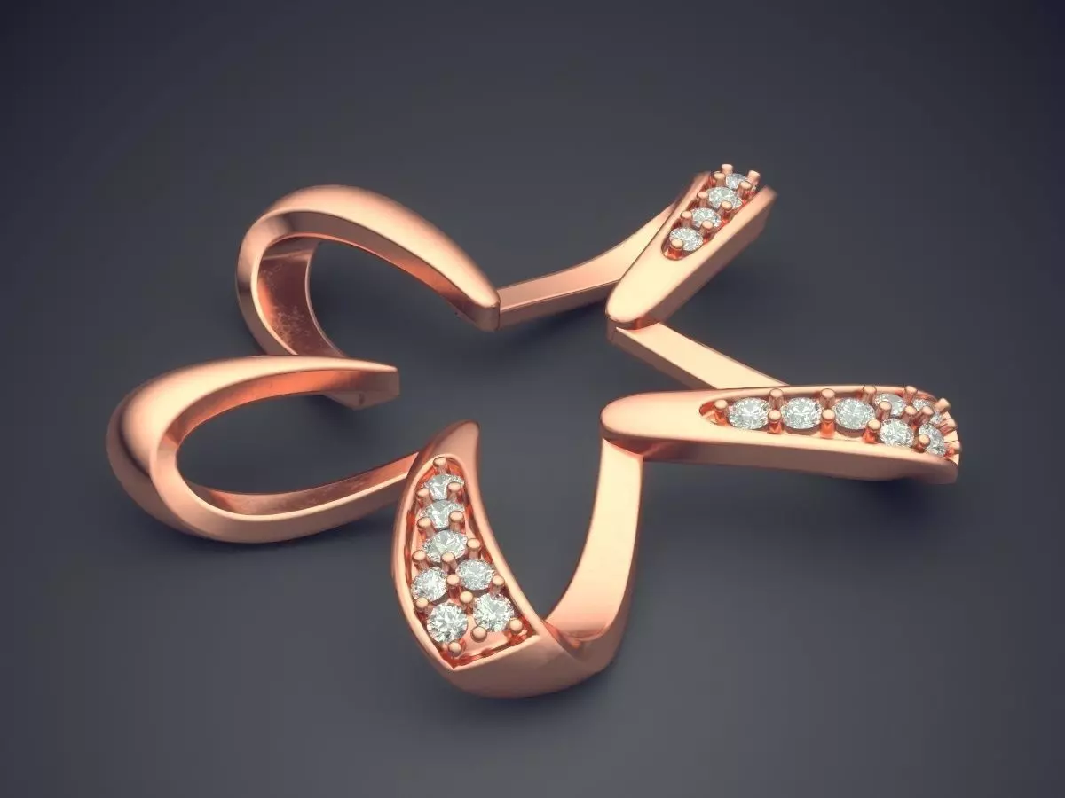 Star Shape Pendant With Diamonds CAD-5760 3D print model_2