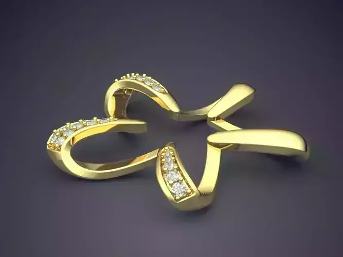 Star Shape Pendant With Diamonds CAD-5760 3D print model