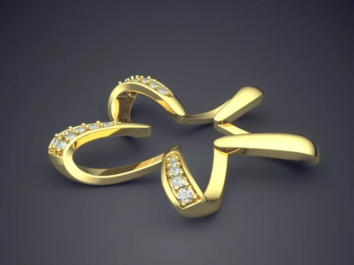 Star Shape Pendant With Diamonds CAD-5760 3D print model_0