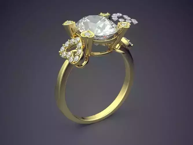 Engagement Ring With Diamonds CAD-5763