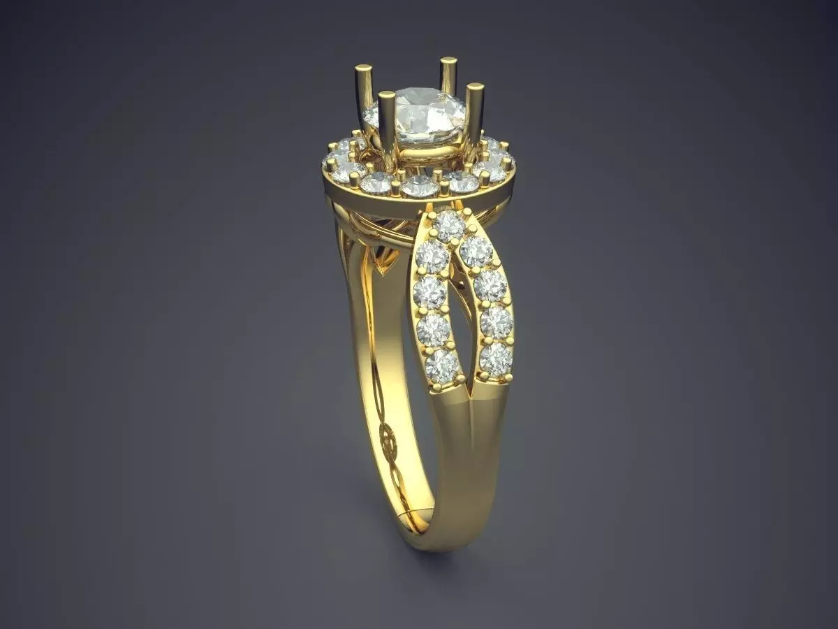 Luxurious Ring With Smal Loops On The Sides CAD 5757 3D print model_3
