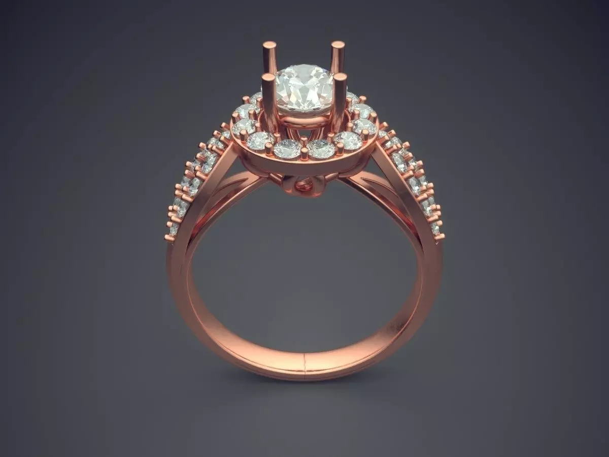 Luxurious Ring With Smal Loops On The Sides CAD 5757 3D print model_2