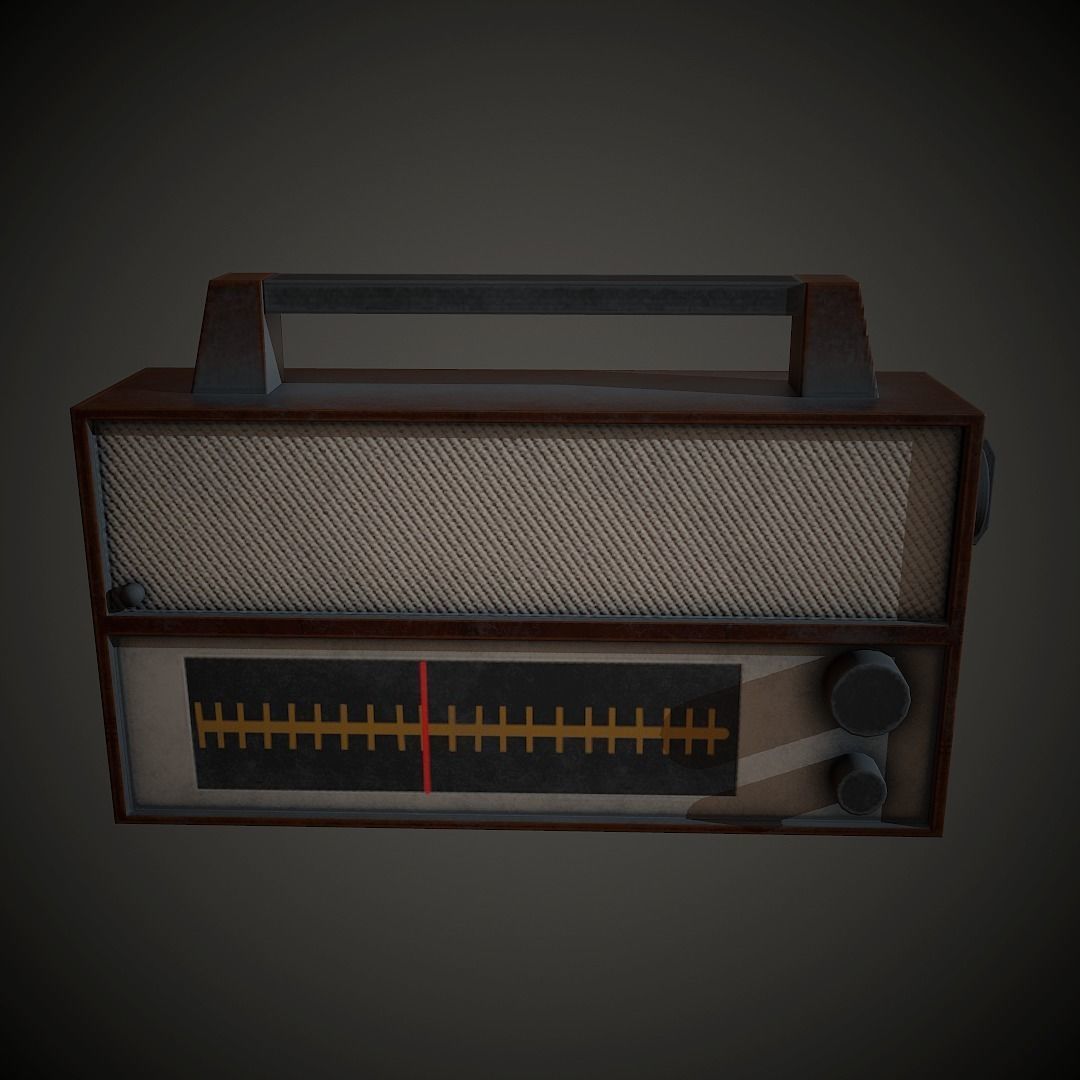 Old Radio PBR Low Poly Low-poly 3D model_1