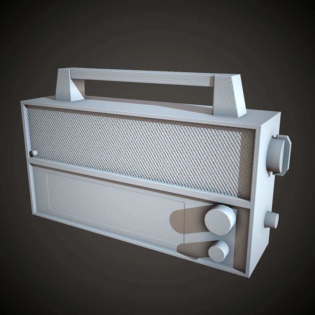 Old Radio PBR Low Poly Low-poly 3D model_13